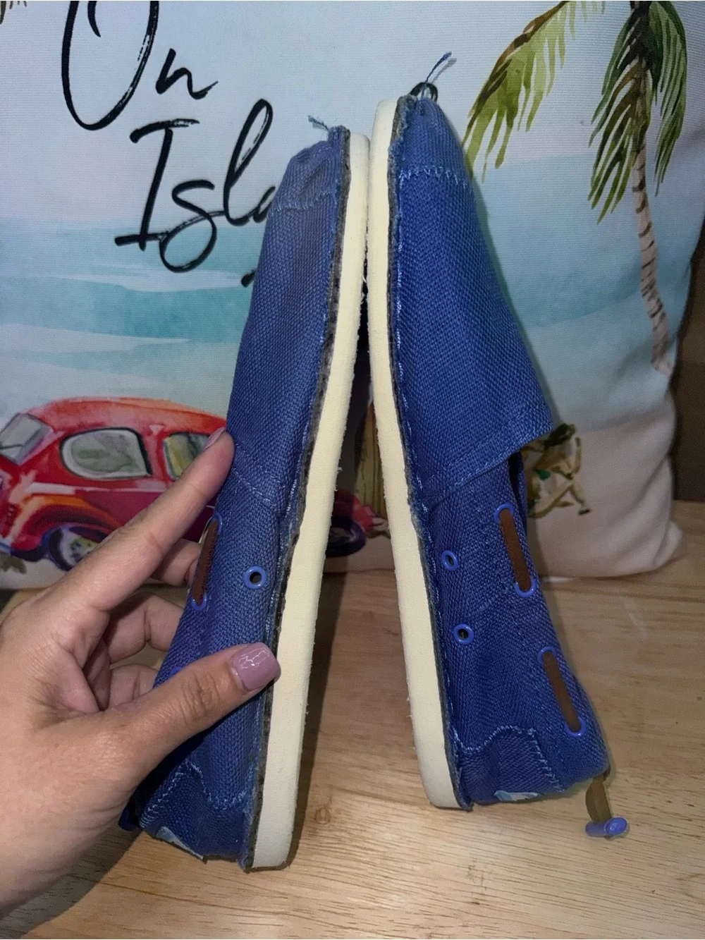 TOMS NWT! Women'S Blue Burlap Bimini Shoes Size 8.5